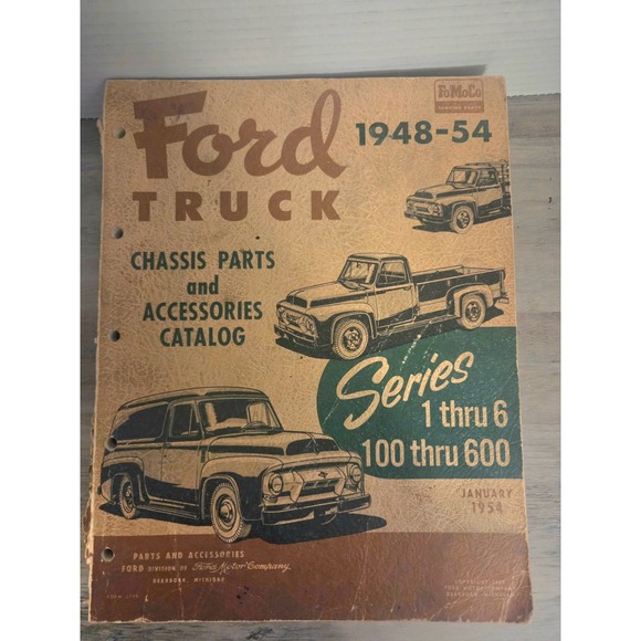 1948 1949 1950 1951 52 1955 Ford Truck Parts Catalog Book Series 1 TO 6 100-600 - Picture 1 of 3
